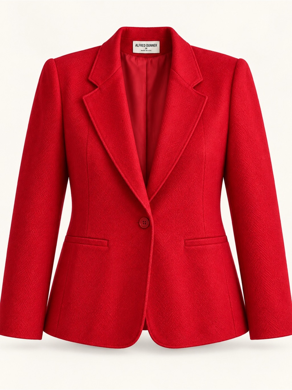Alfred Dunner Red Single-Button Tailored Blazer Jacket